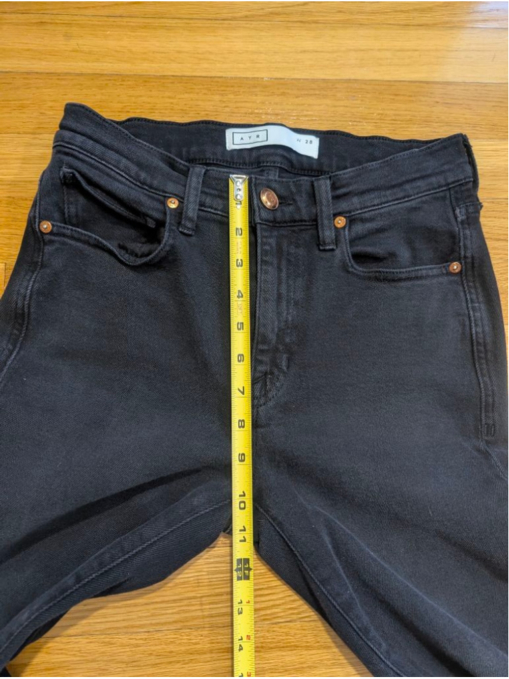 AYR The Rocker Black Ankle Cropped Jeans Size 28 - Picture 11 of 14